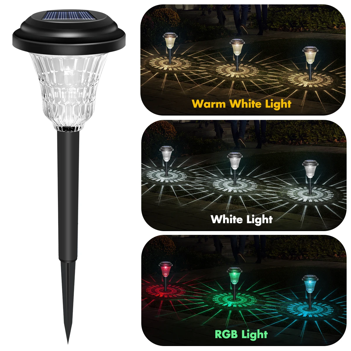 Solar Pathway Lights Outdoor Waterproof 12Pack Solar Garden Lights Auto On/Off LED Outdoor Solar Lawn Lights for Outside Pathway