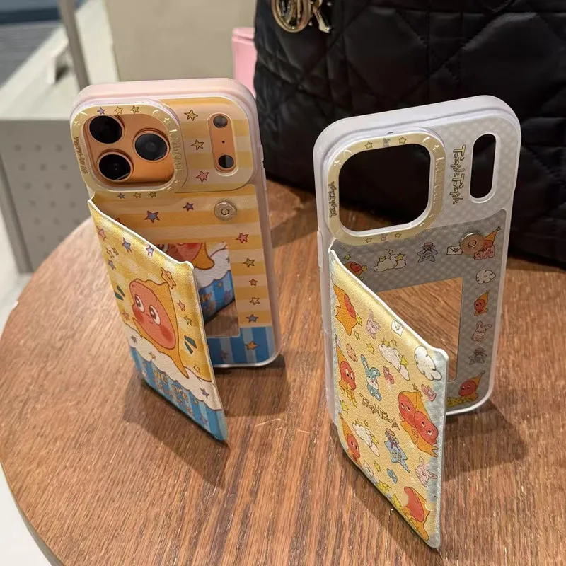 

Модные милые рисунки звезд со встроенными зеркальными мультяшными чехлами для телефонов IPhone 17 Promax 16 15 14 13 Pro, задняя крышка с защитой от падения
