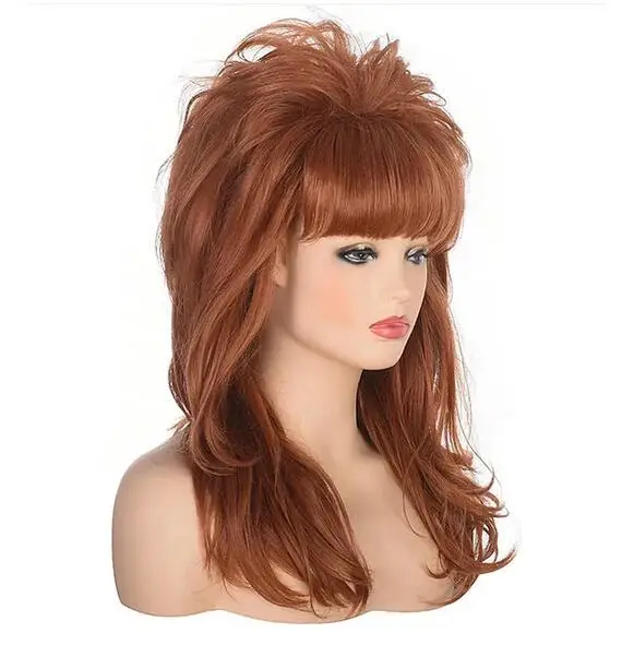 80S Vrouwen Peggy Bundy Bijenkorf Pruik Lange Golvende Synthetische Haar Pruiken Voor Getrouwde Huisvrouw Vintage Kostuum Cosplay Halloween