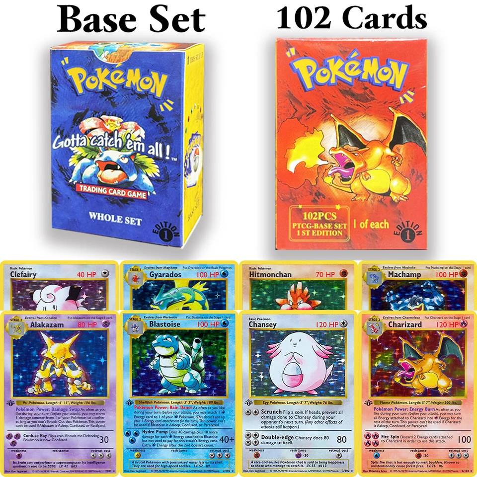 PKM Base Set (BS) 102 Cards 1ST Edition Whole Set TCG Alakazam