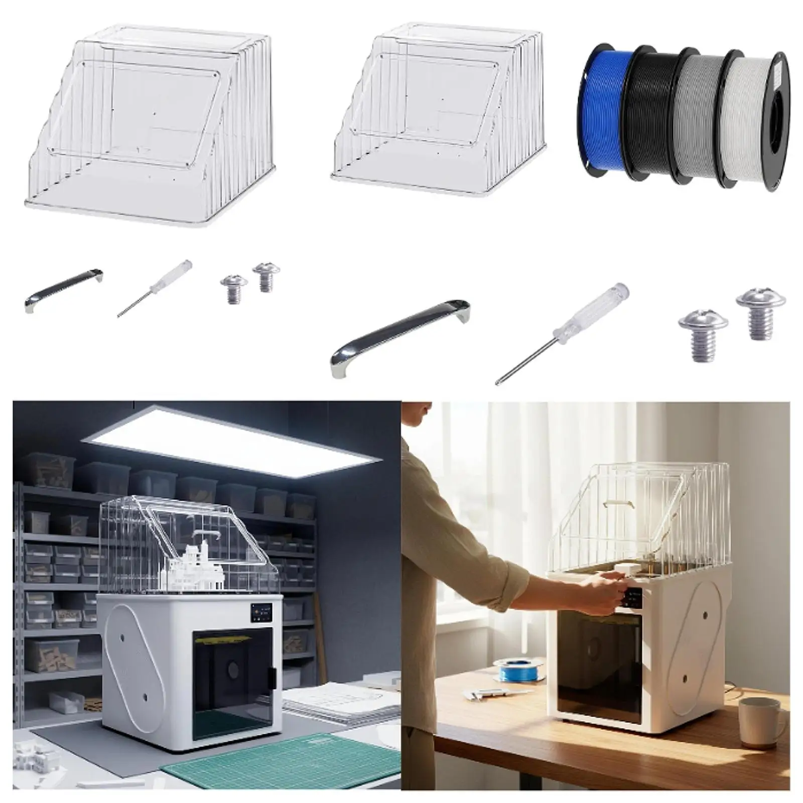 3D Printer Clear Top Cover, Practical Insulated Premium Accessories Durability Easy to Install High Temp Resistant Top Lid