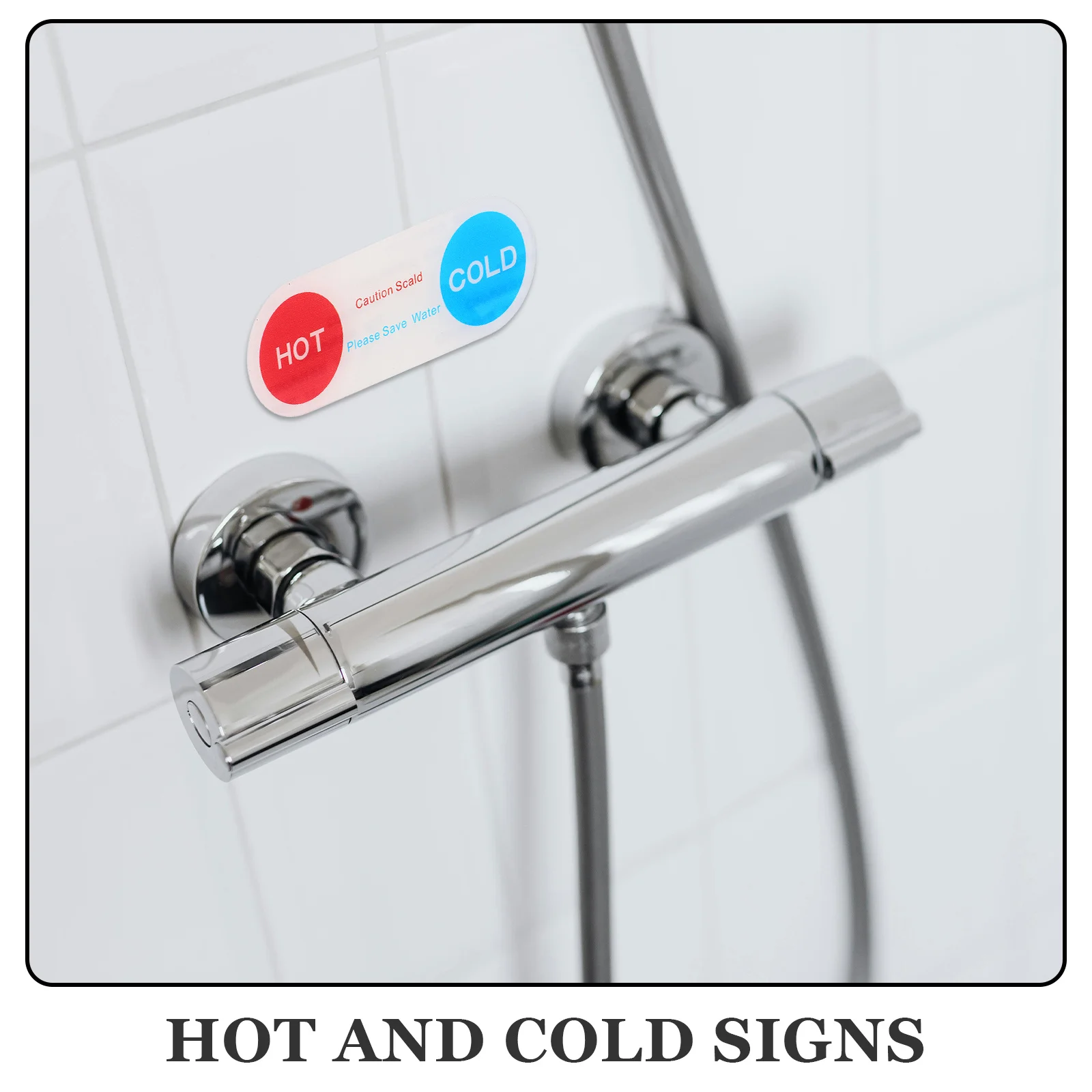 10Pcs Acrylic Hot Cold Water Indicators for Hotels Easy to Clean Elegant Design Reduce Guest Confusion Faucet Labels