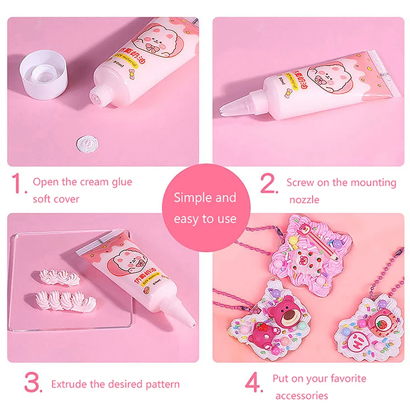 15ml Simulation Cream Glue DIY Mobile Phone Shell Material Homemade Hairpin Goo Card Stationery Box Resin Accessories Supplies
