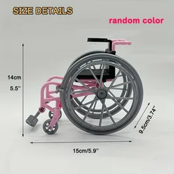 Movable Lifelike Wheelchair for 25-32cm Dolls Cute Dollhouse Mini Item Doll Accessories（Random Color）