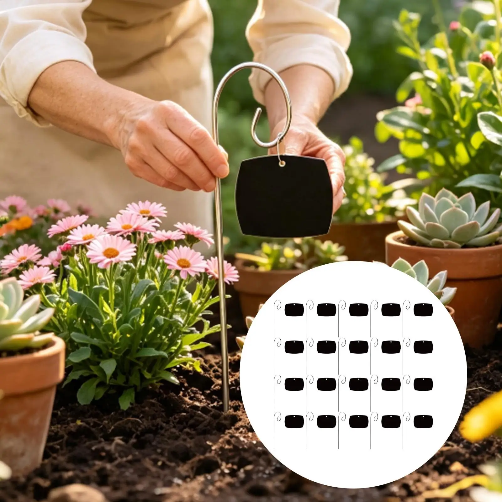 Plant Labels 20-Piece Writable Waterproof Identification Markers Seedling Plants Garden Tags For Balcony Vegetable Plots Flower