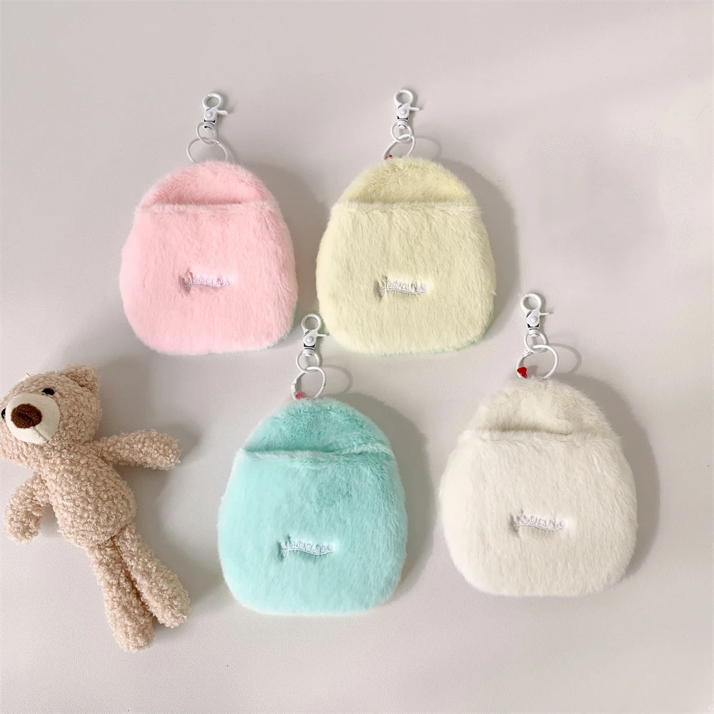 Kawaii Plush Penguin Photo Card Holder Macaron Clashing Color K-Pop Idol Photo Card Protector Fits 3inch Photos for Girls