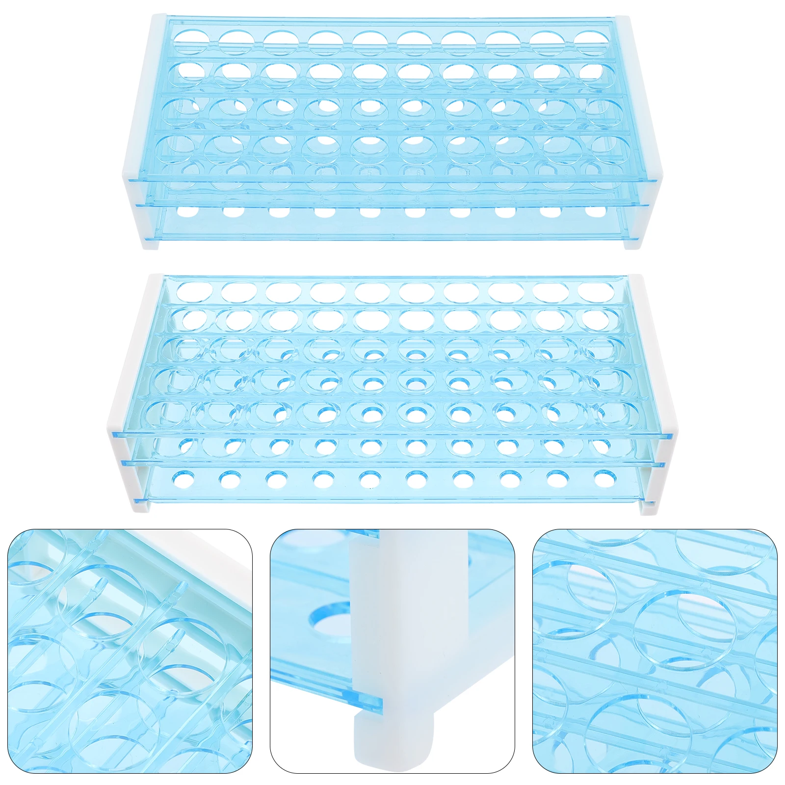 

2Pcs Multipurpose Test Tube Rack Sturdy Laboratory Tube Holder School Research Sampling Stand Organizer Throat Test Kit