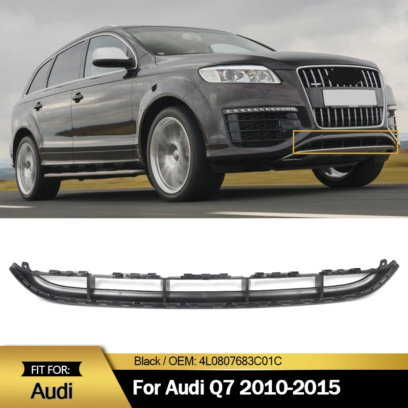 Per Audi Q7 S-Line 2010 2011 2012 2013 2014 2015 Paraurti anteriore Inferiore Griglia di copertura Nero US AUTO Accessori Sport Modello Nero
