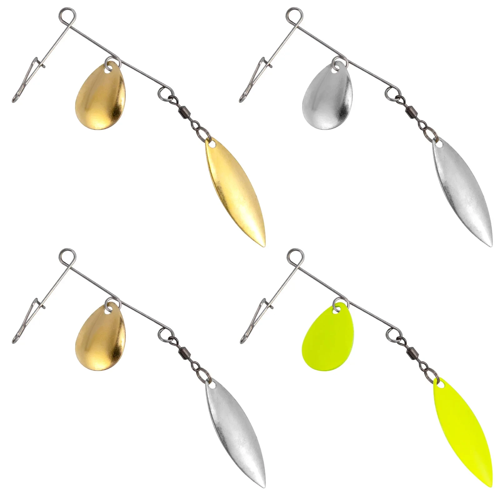 

10pcs Wobblers Fishing Lure Fishing Spinner Buzzbait Metal Jig Jigging Spoon Willow Colorado Blade Crappie Bass Freshwater