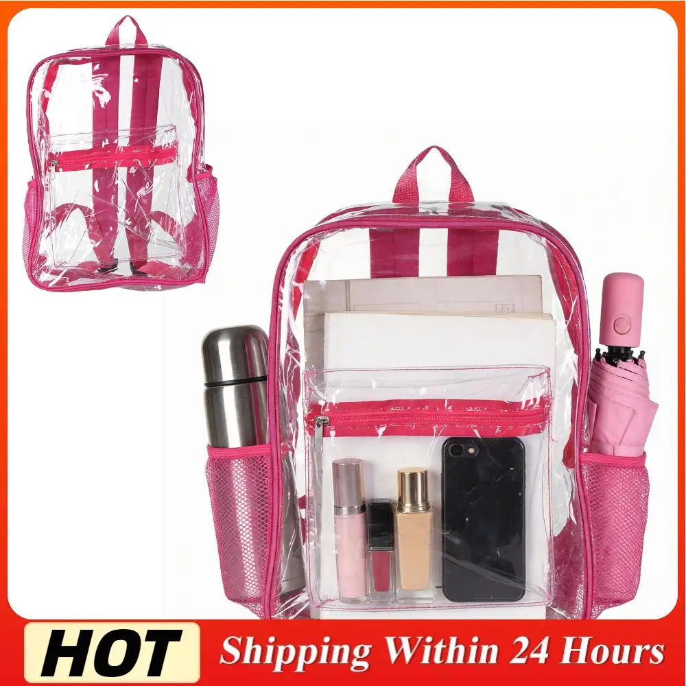 

Набор из 48/72 прозрачных рюкзаков из ПВХ, прочные, прозрачные, 15 дюймов, для колледжа, путешествий, спорта, работы, одобренные для использования на стадионах