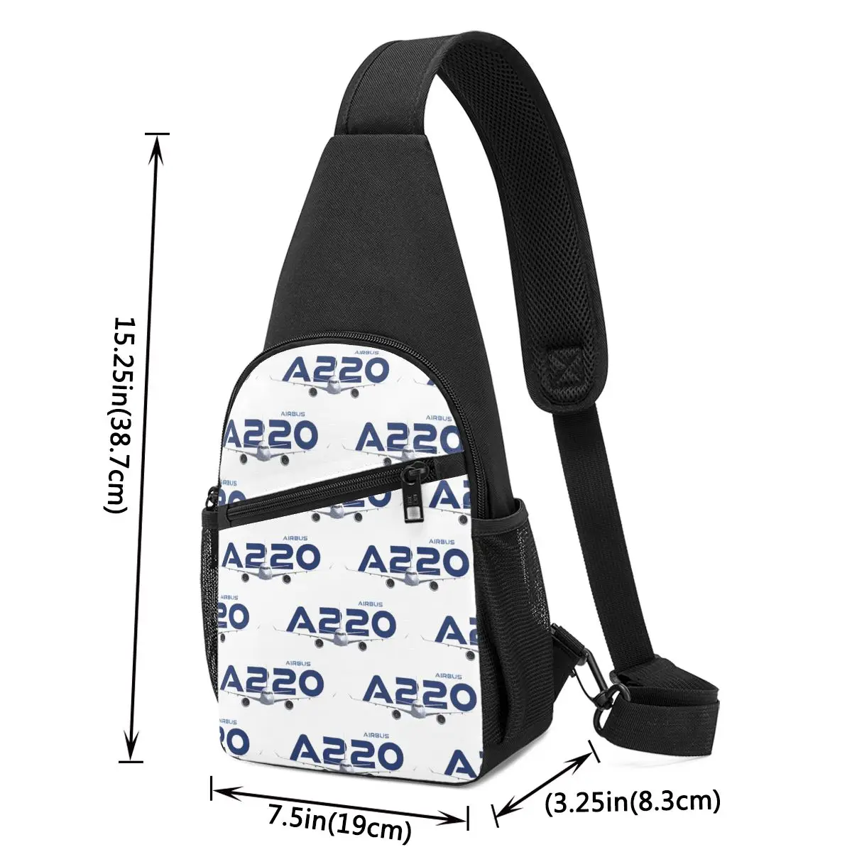 Airbus A220 Chest Bag Men Sling Crossbody Backpack Chest Bag Travel Hiking Daypack Shoulder Bag 5