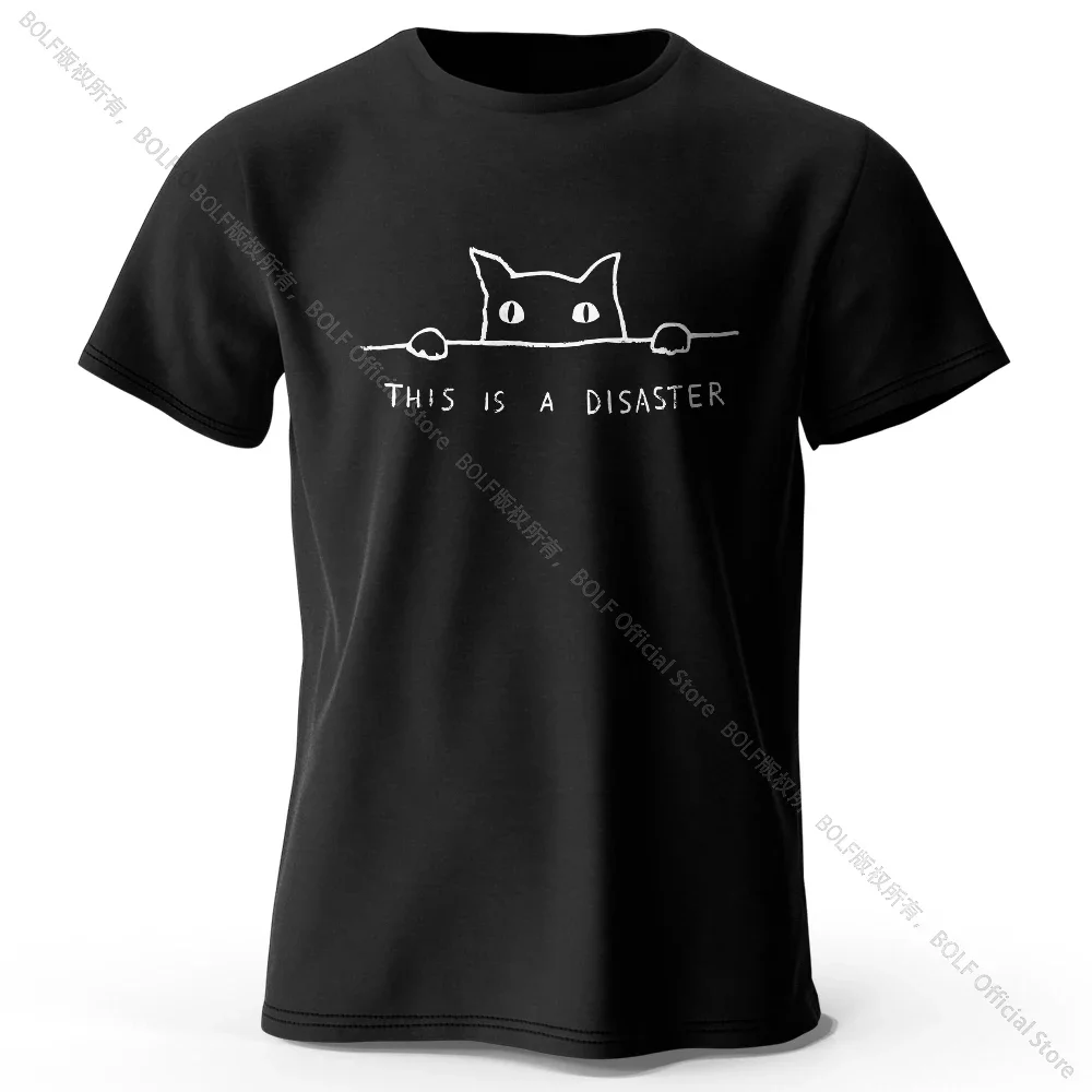 

Minimalist Line Art Cat Print 100% Cotton T-Shirt, Soft & Breathable Round Neck Short Sleeve Tee, Unisex Simple & Stylish