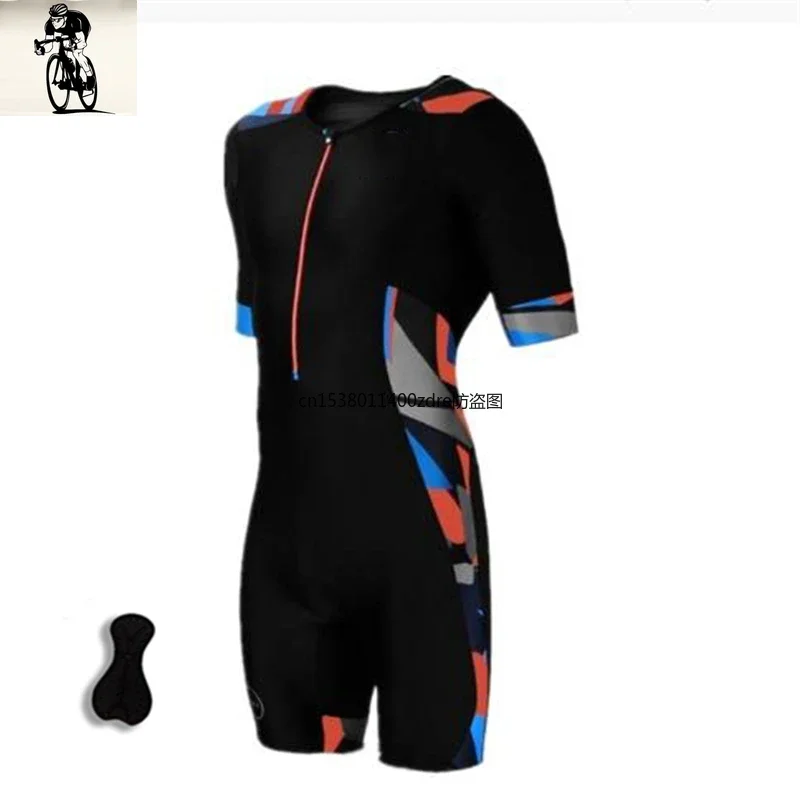 Men bicycle Team Sublimation Printing Cycling Skin suit, Breathable Short Sleeves Bicycle Speed Suit, Cycling Triathlon Jumpsuit