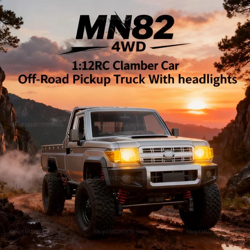 

New MN82 4WD Off-road Rc Car With LED Lights 1:12 Professional Climbing 2.4G Remote Control Pickup Truck Car Toy Adults Kid Gift