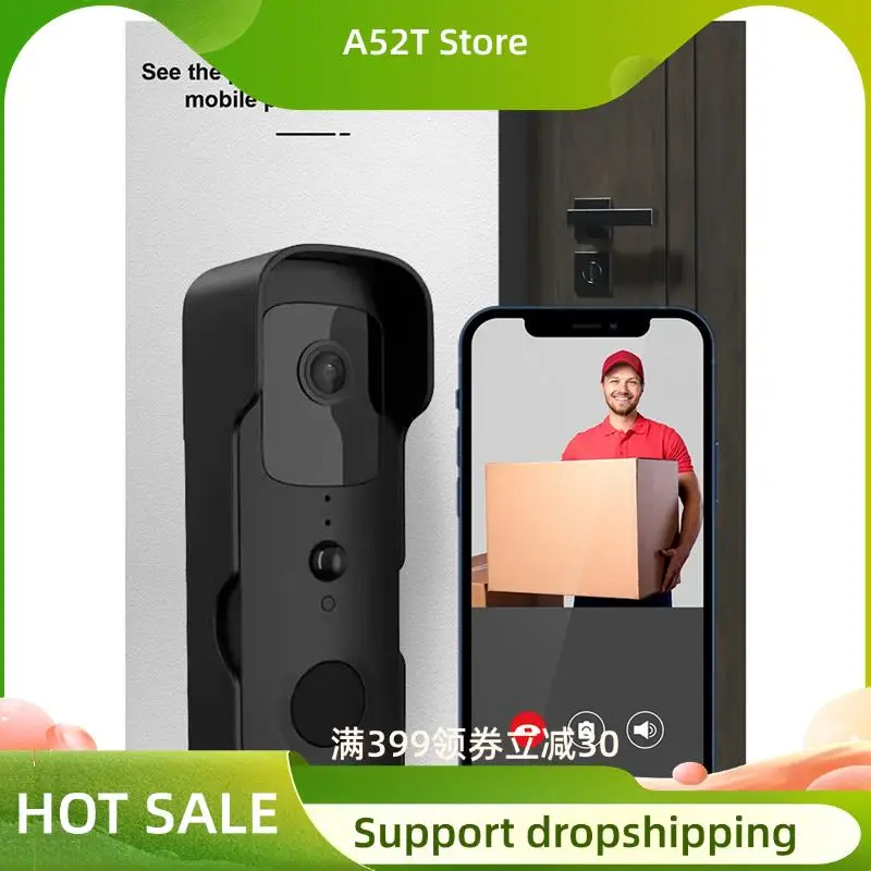 

A52T Tuya 1080P Full HD Smart Video Doorbell With Wifi, Waterproof Night Vision Door Viewer, Visual Intercom System, US Plug
