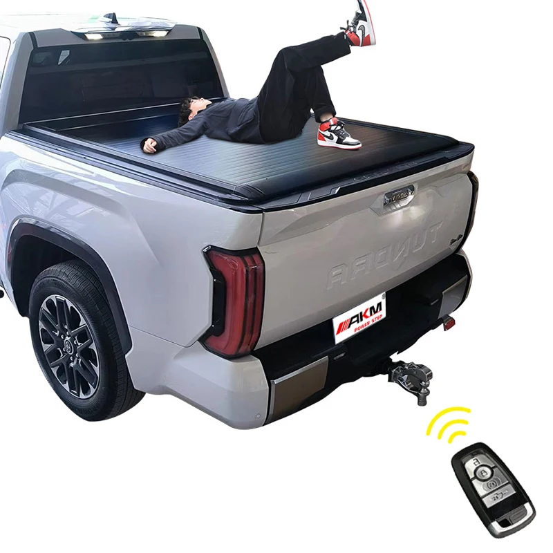 Factory Customization key Remote control Retractable pickup truck bed covers for  Tundra 2022 LWB truck bed covers