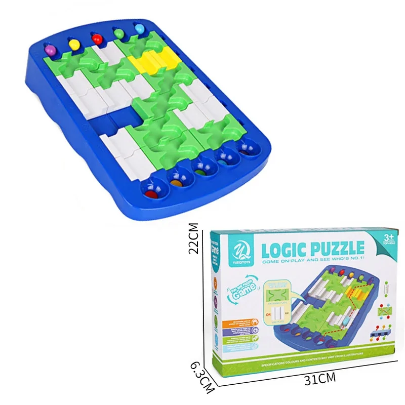 Logical Route Maze Ball Game 60 Challenges Kids IQ Training Educational Board Game Gift