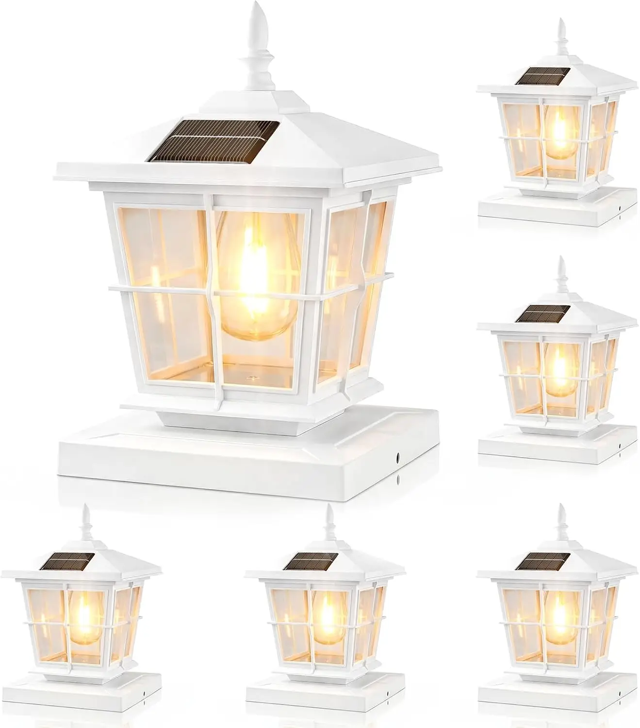 Solar Post Cap Light 6pack,3 Color Temps,fit 4x4/5x5 Deck Fence Post