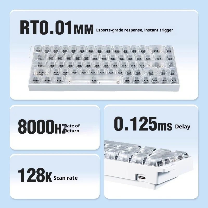 คีย์บอร์ด IPI FLASH68 แบบมีสาย ผลิตจากอะลูมิเนียมอัลลอยด์ สำหรับอีสปอร์ต อัตราการตอบสนอง 8k สวิตช์แม่เหล็ก อุปกรณ์เสริมสำหรับเกมเมอร์บนพีซี ของขวัญ ปรับแต่งได้