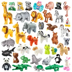 Bloques de construcción grandes para niños, accesorios de figuras de animales del Zoo, Rana, Caracol, perro, bloques grandes compatibles, juguetes de montaje para niños, regalo de fiesta