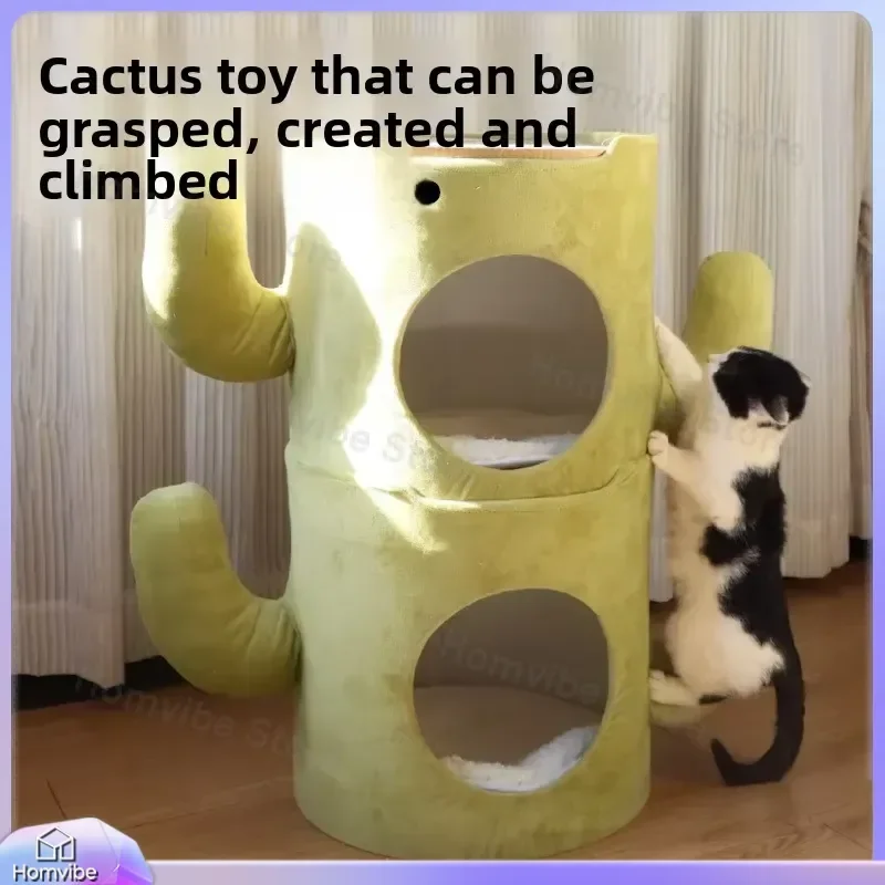 

Cat Climbing Frame with Removable Double-Layer Nest Scratching Board for Cats Small Pets Indoor Furniture Scratch-Proof