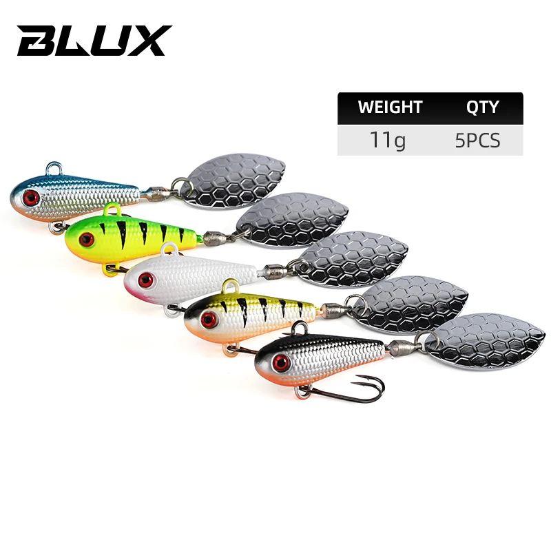 BLUX 5 Stück/Set SPINTAIL Angelköder 4,5g 7g 11g 14g 19g Spinner Metall-Vib Casting Jig Spoon Köder Süßwasser Bass Angelzubehör