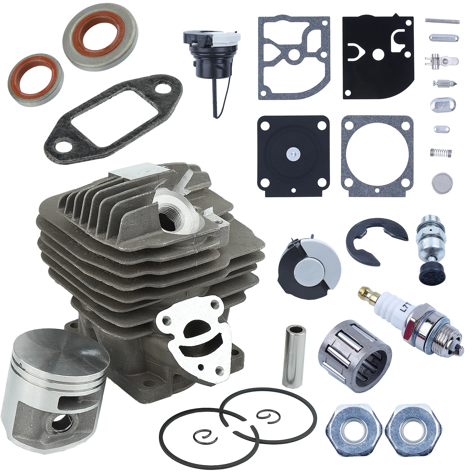 44.7 مللي متر اسطوانة المكبس Carb عدة ل Stihl MS261 MS 261 MS261C بالمنشار استبدال 1141 020 1200 النفط ختم غطاء الغاز