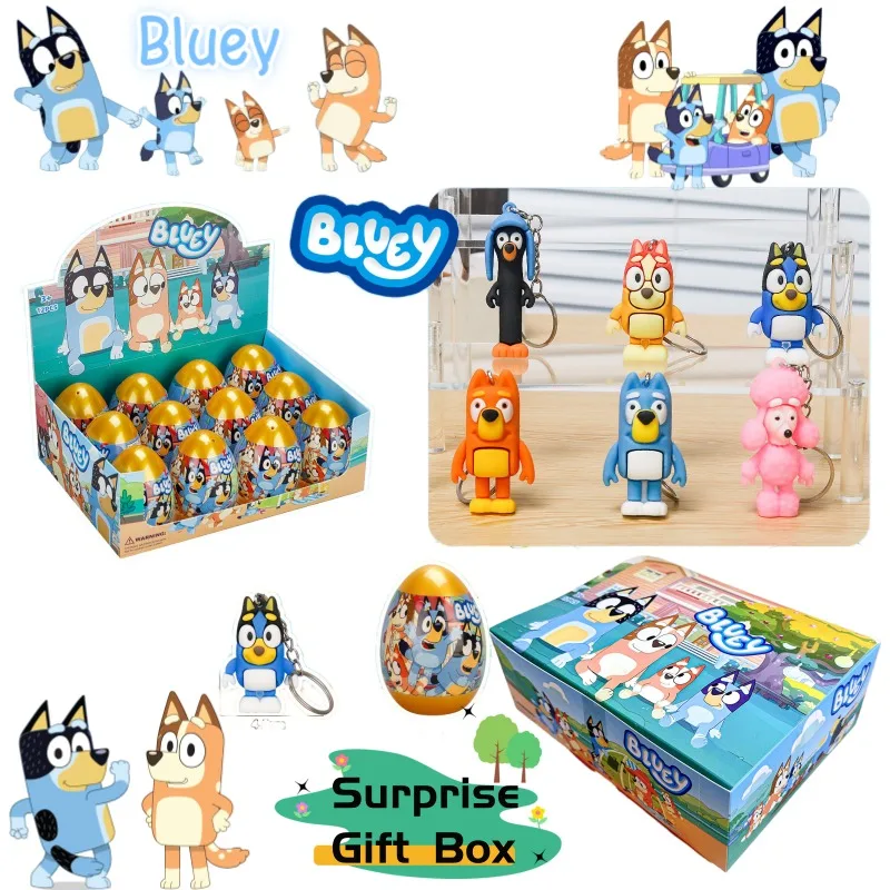 

New Bluey Bingo Bandit Anime Peripheral Blind Box Golden Egg Anime Cartoon Figurine Model Keychain Kawaii Surprise Gift Box Toy