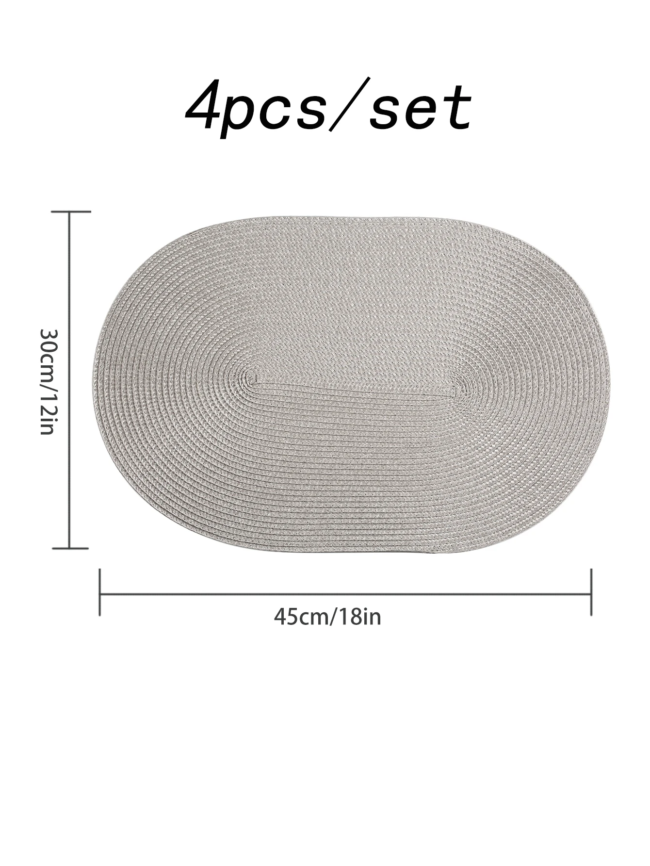 4PCS/6PCS 45x30cm Oval Woven Placemat Nordic Non-slip Coaster Pad Dining Table Mat Tableware Home Kitchen Decor