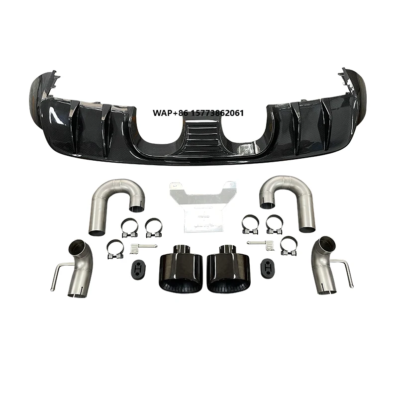 

9Y0 Car Modification Upgrade Carbon Fiber Turbo GT Rear Bumper Rear Lip Exhaust Pipe for 2018-2025 Cayen Coupe