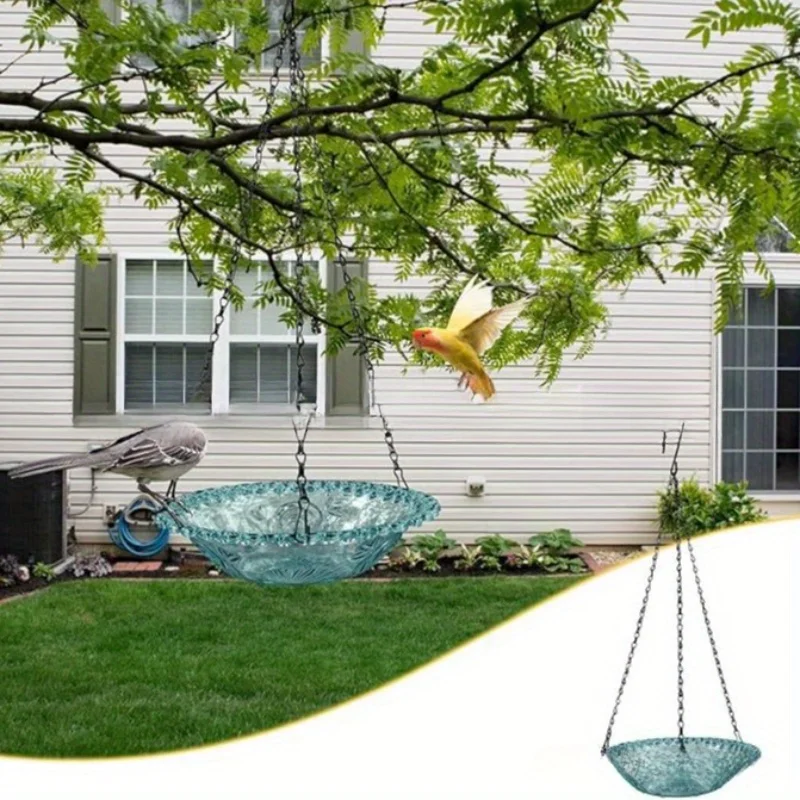 Hanging Bird Bath for Outdoor Balconies, Gardens and Courtyards, Decorative Bird Bath and Feeder.