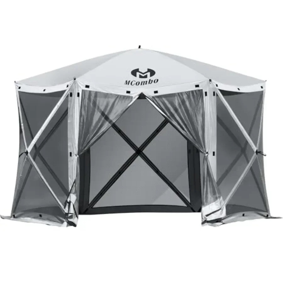 6-Sided Sned Outdoor Shelter with Netting Quick Setup Patio Pavilion No Wind Panels Included 1024