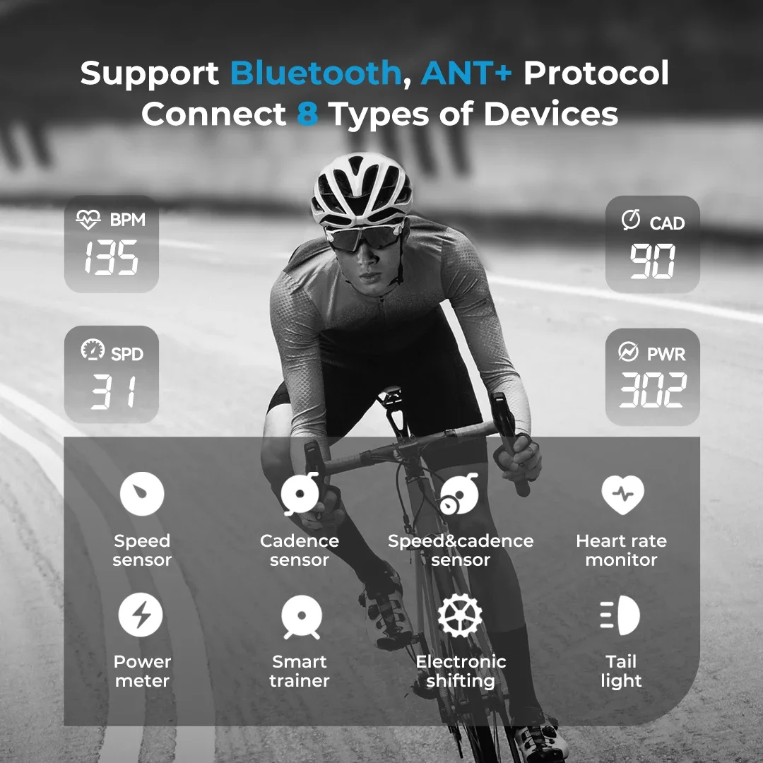 GEOID CC600 دراجة الكمبيوتر اللاسلكية شاشة ملونة دراجة عداد السرعة ANT + WIFI الدراجات عداد السرعة IPX7 مقاوم للماء عداد المسافات