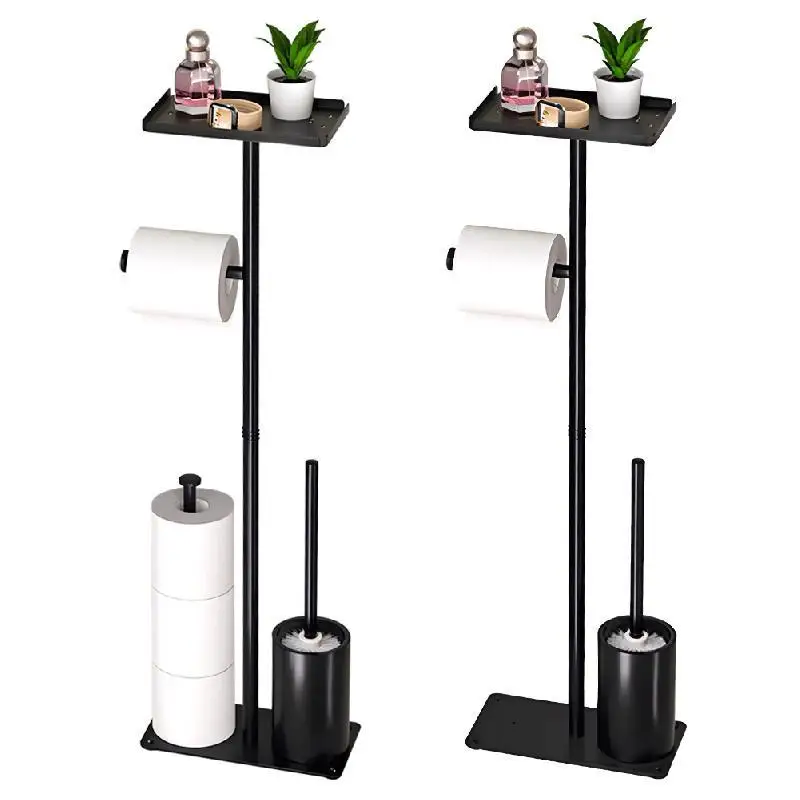 

4 In One Function Design Toilet Paper Rack, Storage Rack, Mobile Phone Rack, Toilet Brush Vertical Toilet Paper Rack