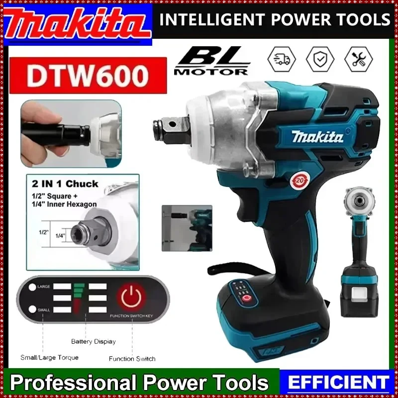 

Makita DTW600 cordless drill screwdriver brushless electric wrench high torque rechargeable electric tool torque wrench