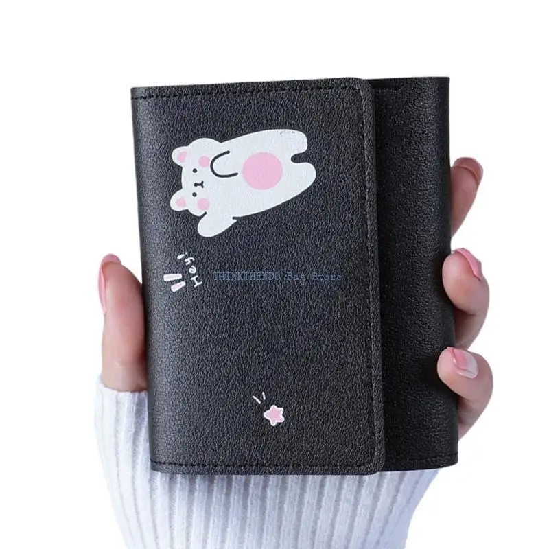 340D Small Wallet Korean Styles Short Purse with Card Holder PU Leather Wallet Purse