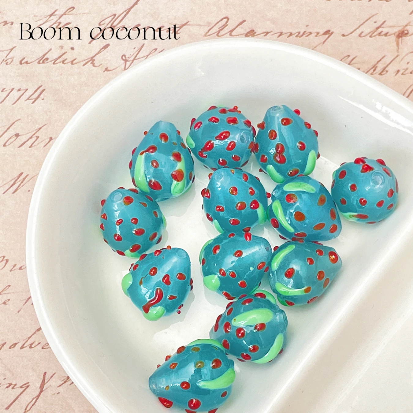 

10pcs 13x15mm【 Blueberries 】 Vintage handmade glass beads DIY handmade earrings accessories bracelet bead material
