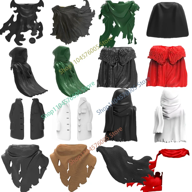 MOC Mini Action Figure Zubehör Bausteine War-Scarred Mantel Mantel Oberbekleidung Gun Schild Messer Montage Modell Spielzeug Geschenk T10