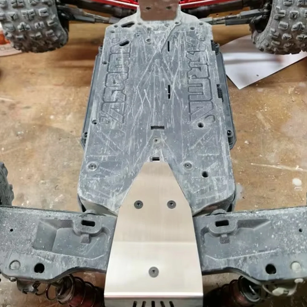GPM Metal Stainless Steel Front Center Rear Bumper Chassis Armor for ARRMA 1/10 BIG ROCK CREW CAB 4X4 3S BLX AR102711 RC Car