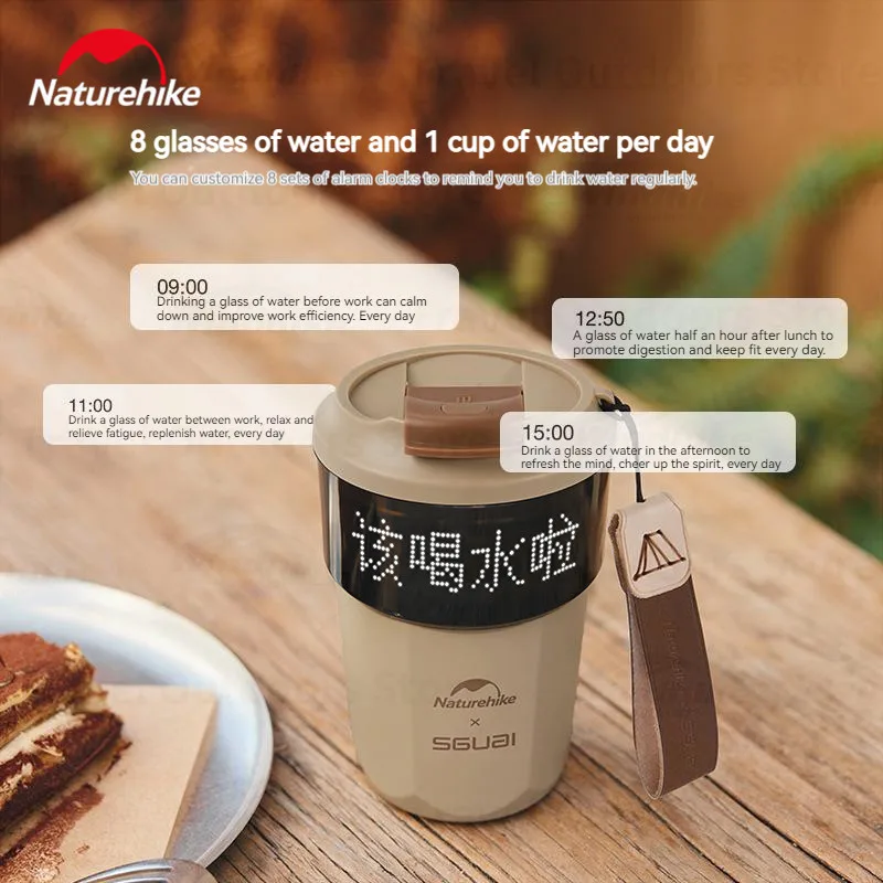 Imagem -06 - Naturehikex Sguai Taça de Água de ao ar Livre Lazer Coffee Cup Camping Teacup Tela Inteligência 350ml 316 Aço Inoxidável