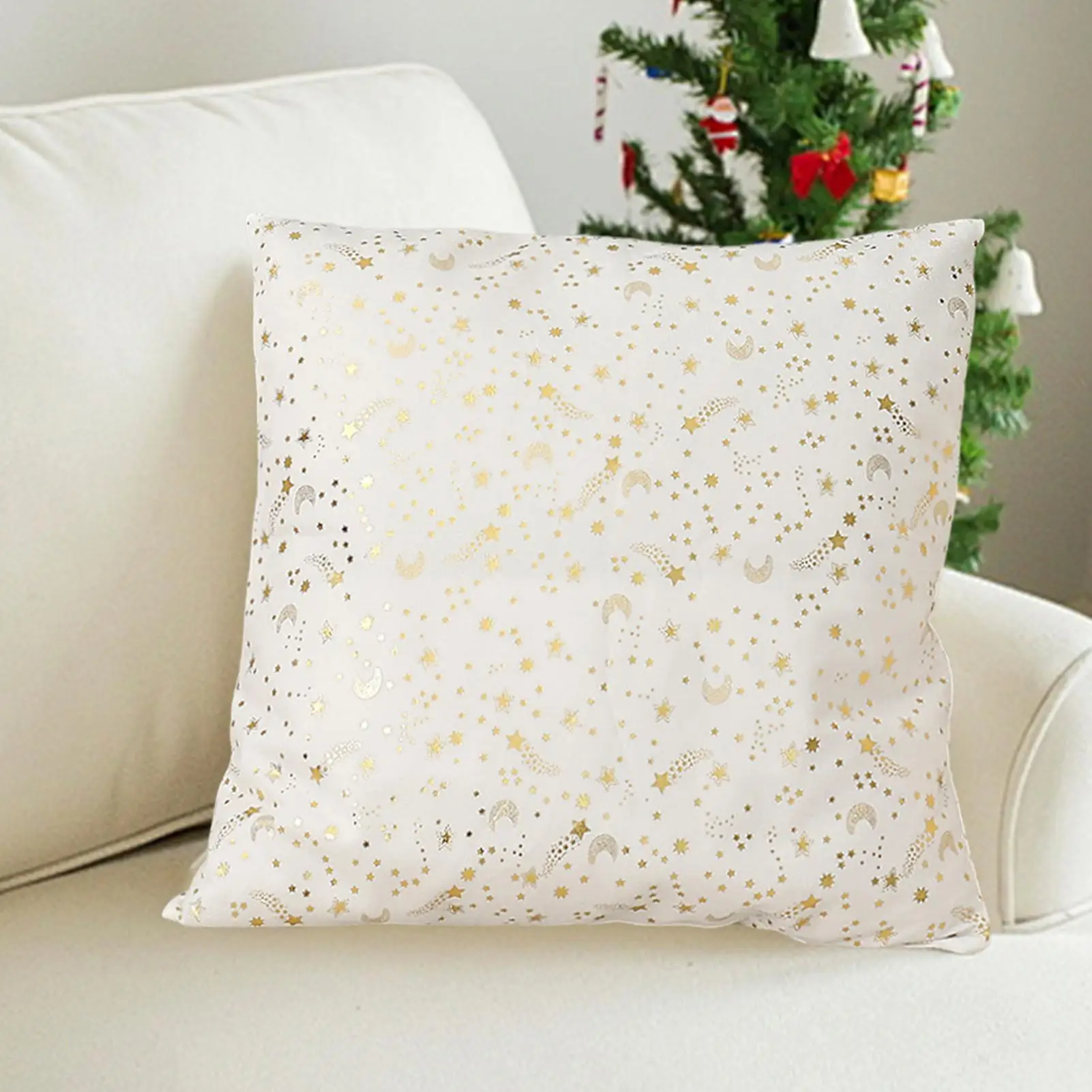 Christmas Throw Pillow Covers 18x18 Inch Star Snowflake Pillowcase Comfortable Cushion Cover For Home Farmhouse Bedroom Winter