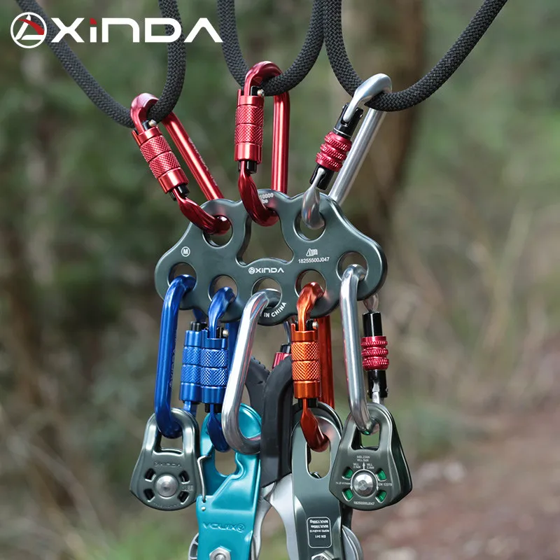 XINDA Professional Accessory Split Rope Plate Divide 4-hole Force Plate Outdoor  Four-hole Plate Rock Climbing Equipment