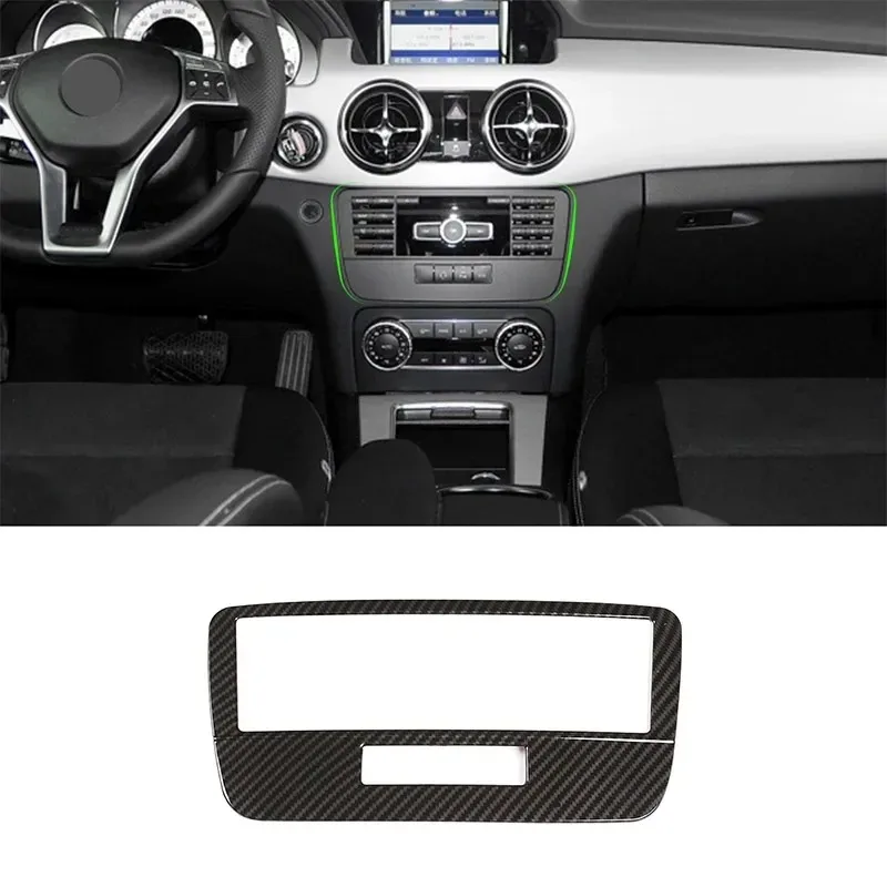

For Mercedes Benz GLK X204 2013-15 ABS Carbon Fiber Car Central Control Voice Mode Button Decorative Frame Interior Accessories