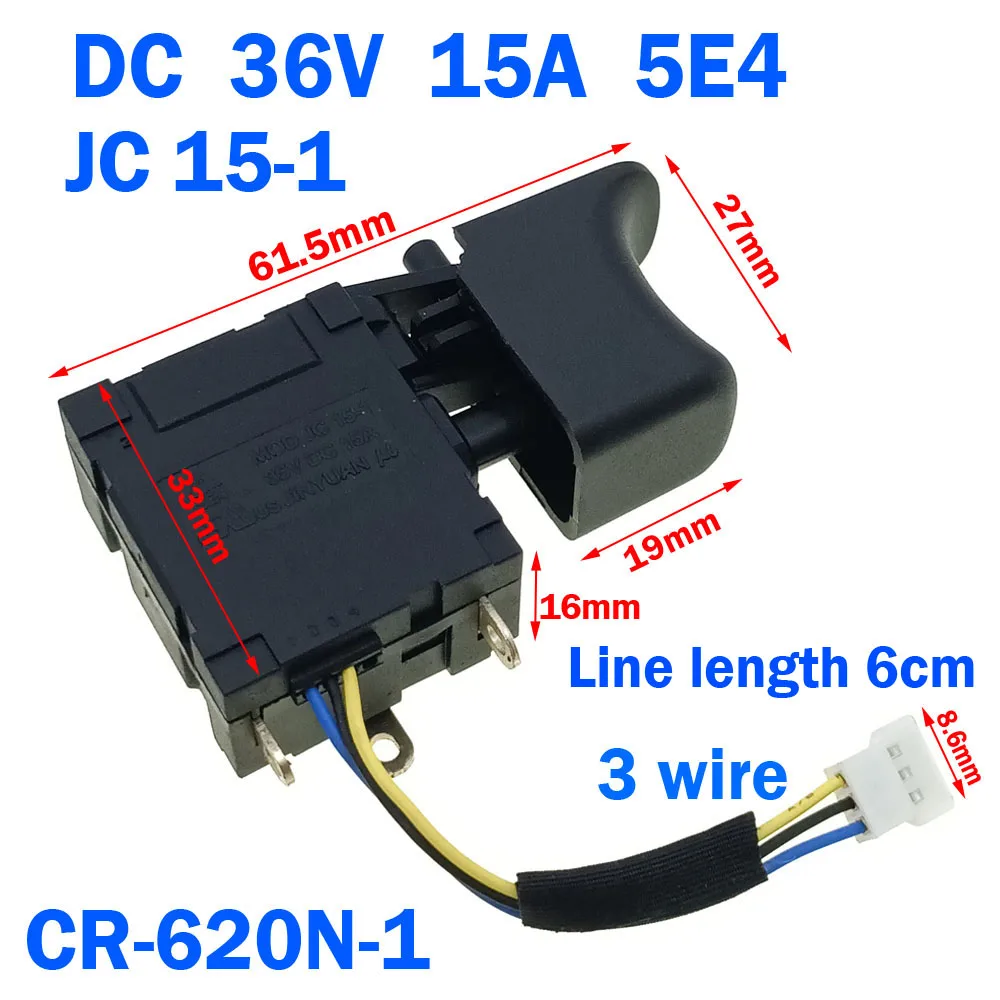 

Switch Power Tool Parts Electric Drill Dustproof Speed Control Push Button Trigger Switch DC 36V 42V 60V Cordless Drill Trigger