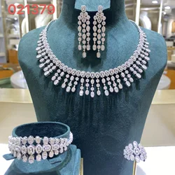 021379 Necklace Sets for Women Cubic Zirconia Jewellery Set Dubai Saudi Party Engagement Accessory Drop Shipping