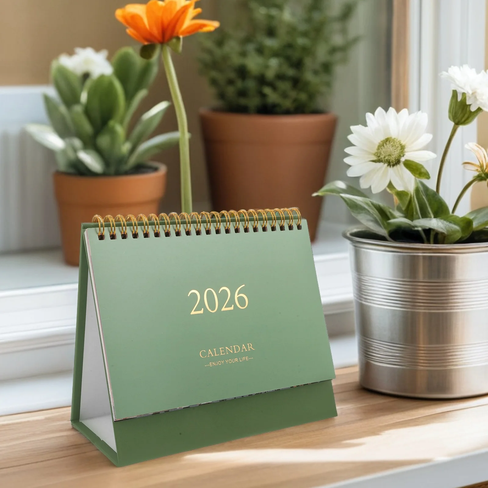 Minimalist Mini Desk Calendar 2026 Small Standing Flip Calendar Thick Paper For Office Home Decor Desktop Decoration