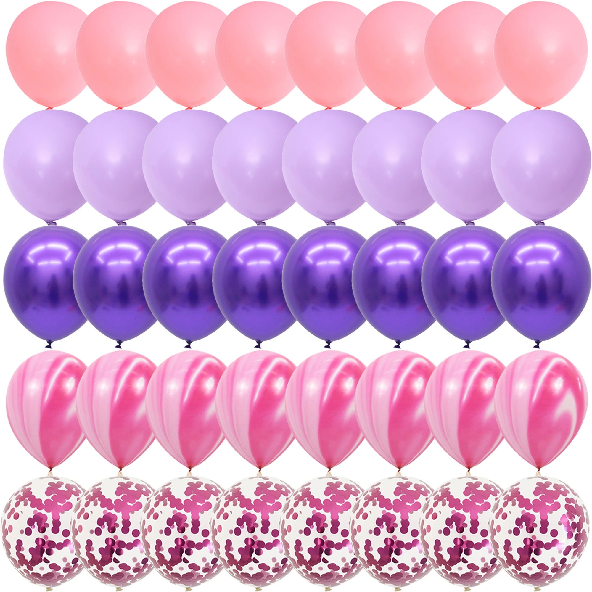 40PCS Metal Purple Purple Pink Balloons Gender Reveal Wedding Valentine's Day Baby Shower Birthday Globos Party Decorations