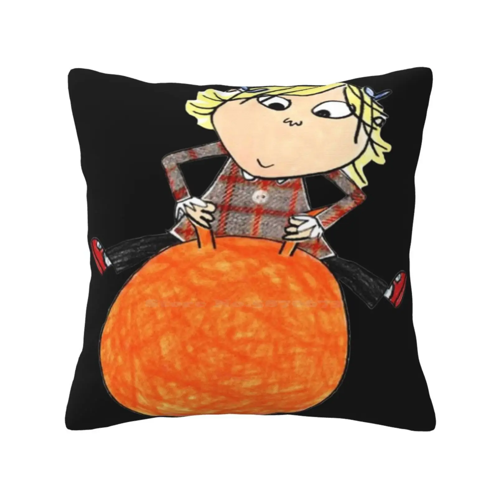 Charlie And Lola Soft Comfortable Pillowcase Charlie And Lola Cute Cbeebies Childhood Favourite Tv Show Shows Orange Scribble