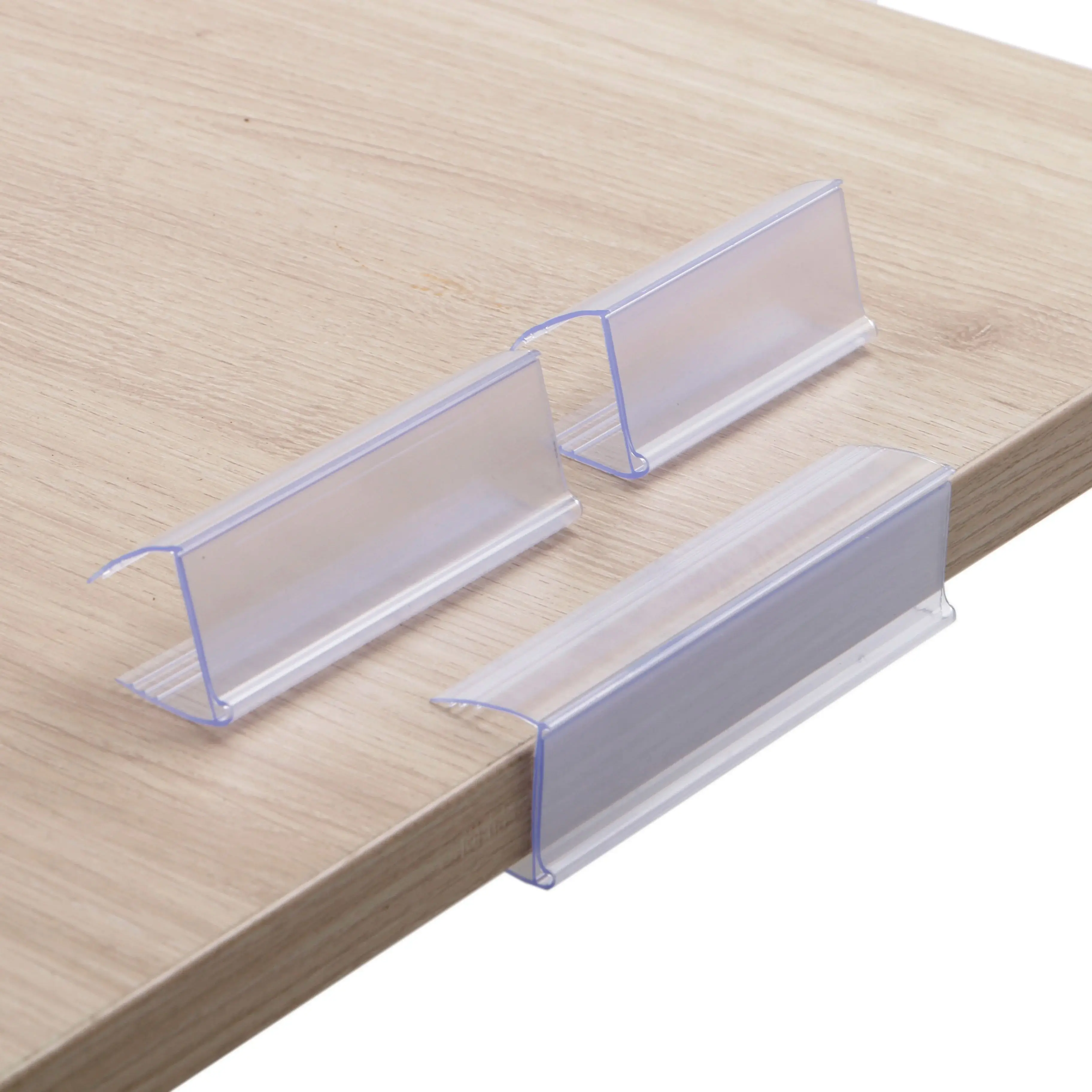 Penyangga Label Rak Atas dari Kaca dan Kayu, Penjepit Display, Penahan Label, Klip Display