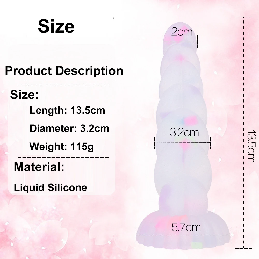 New Luminous Tiny Dildo With Suction Cup Glow in Dark Colorful Knot Penis For Beginners Female Men Masturbator Anal Massager Toy